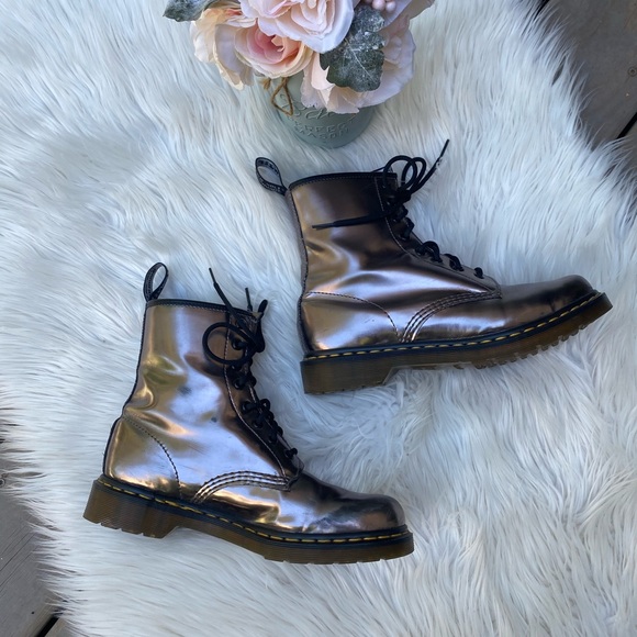 Dr. Martens 1460 Pascal Pewter Boots - Picture 2 of 9